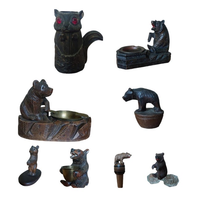 Vintage Black Forest Bears, 1950, Set of 8 For Sale