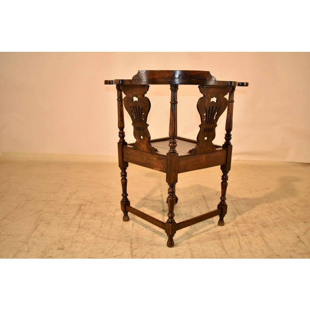 Brown 19th Century English Oak Corner Chair For Sale - Image 8 of 9