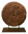 Antique Mill Stone Sculpture Mounted on a Metal Stand For Sale