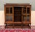 Antique English Jacobean Bookcase Bookshelf Cabinet Triple Glass Door Oak C1930s For Sale - Image 9 of 18