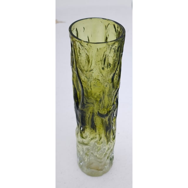 Vintage Moss Green Boerken Glass Vase by Ingrid Glas, 1970s For Sale - Image 4 of 4