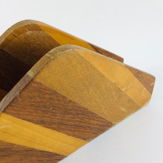 Wood 1930s Inlaid Wood Marquetry Letter Holder For Sale - Image 7 of 8