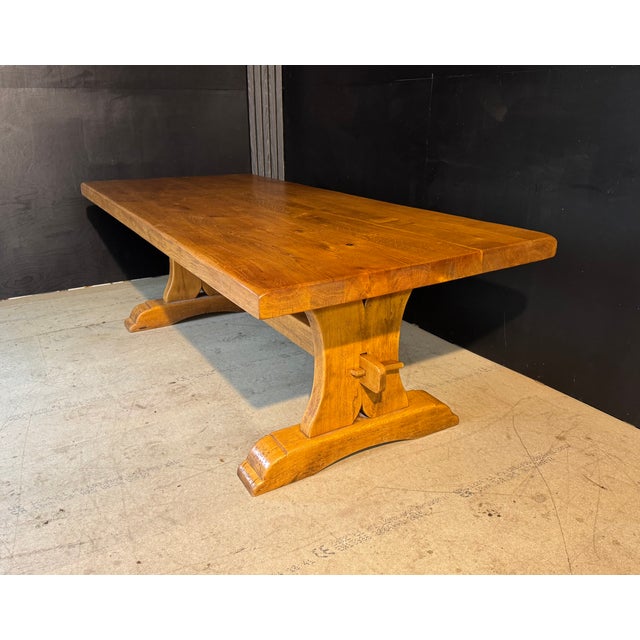 Oak Farmhouse Dining Table, 1930s For Sale - Image 6 of 14