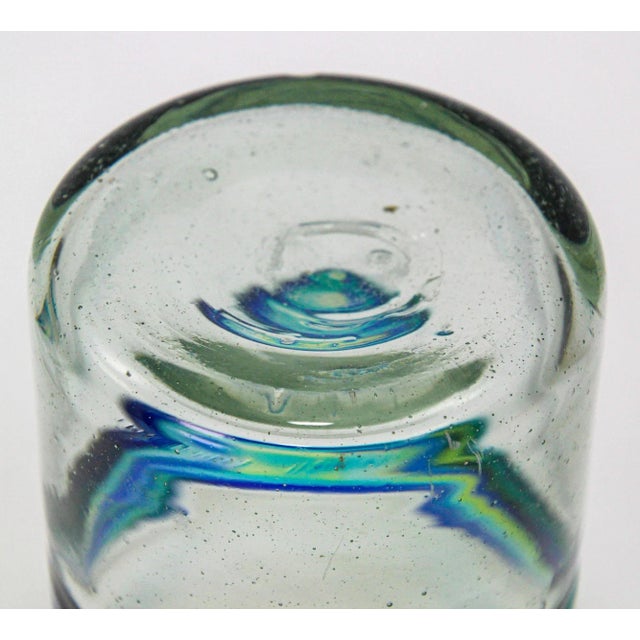 Vintage Mexican Tumblers Drinking Glasses With a Swirl Band Set of 5 Barware For Sale - Image 11 of 12