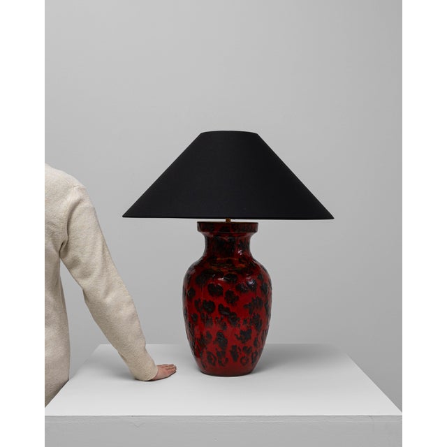 20th Century German Red Ceramic Table Lamp For Sale - Image 18 of 18