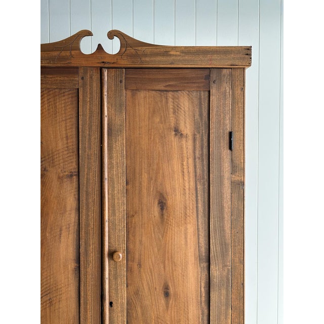 Late 19th Century Pine Cabinet With Carved Crest For Sale - Image 4 of 18