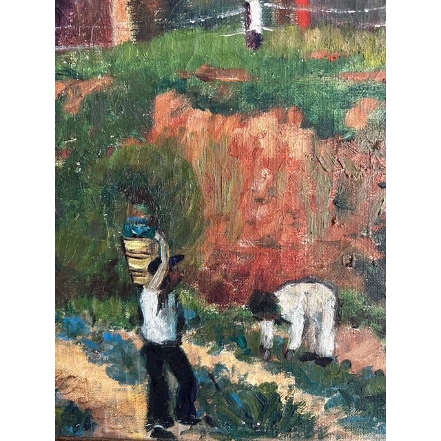 Antique Impressionist Oil Painting of Farm Plantation by Grace Edwards For Sale - Image 10 of 12