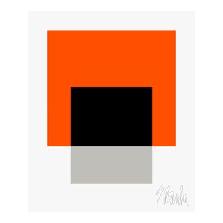 The Interaction of Orange, Black and Gray Fine Art Print 45" X 55" by Liz Roache For Sale