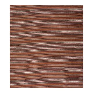 1950s Stripe Colorful Vintage Turkish Decorative Kilim Flatweave Small Rug For Sale