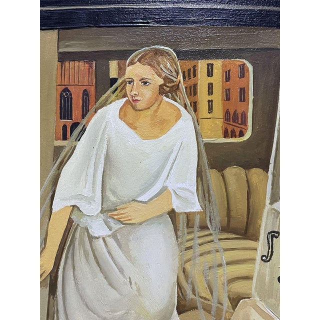 Oil Painting Exiting a Luxury Car Victor Konotopsky For Sale - Image 4 of 9