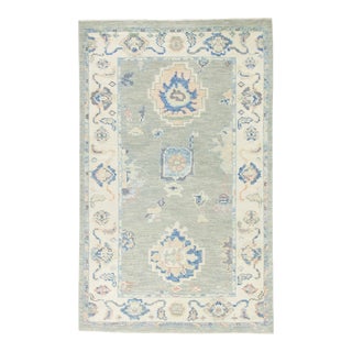 Modern Turkish Oushak Rug 2'11" x 4'10" For Sale