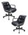 Pair of Black Leather and Aluminum Pollack Excecutive Chairs for Knoll For Sale