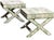 1980s Pair Large Vintage X Benches in Schumacher For Sale - Image 16 of 16