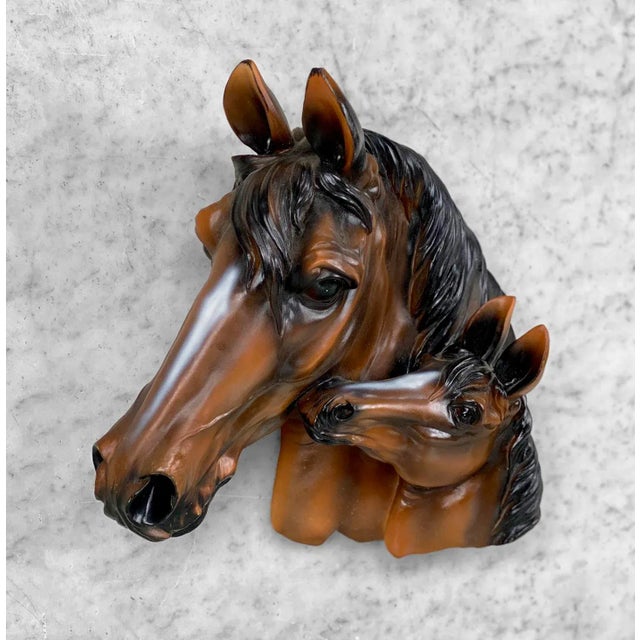 Farmhouse Vintage Western Ranch Horse & Colt Wall Hanging Sculpture For Sale - Image 3 of 9