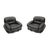 Black Set of Italian Model Okay Lounge Chairs in Black Leather and Steel by Adriano Piazzesi For Sale - Image 8 of 8