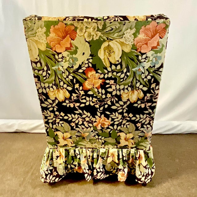 English Vintage English Boho Chic Arts & Crafts Drexel Botanical Chintz Flora Lounge Chair, Reupholstered. For Sale - Image 3 of 12