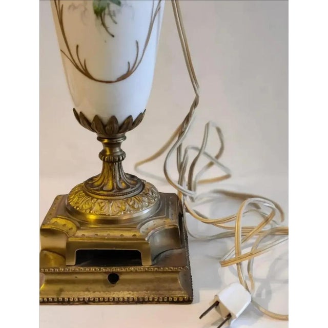Bronze Antique 19th Century Ornate French Sevres Style Porcelain and Bronze Table Lamp For Sale - Image 8 of 10