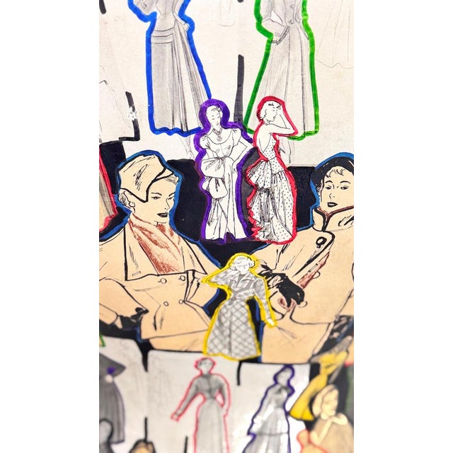 Wooden Mannequin Bust with Fashion Collages, Paris, 1970s For Sale - Image 10 of 18