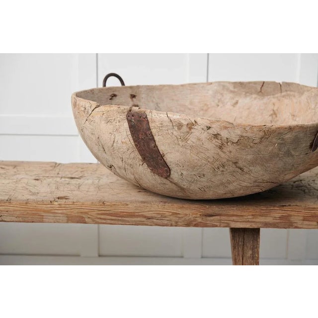 Wood Large Antique Swedish Root Bowl For Sale - Image 7 of 9