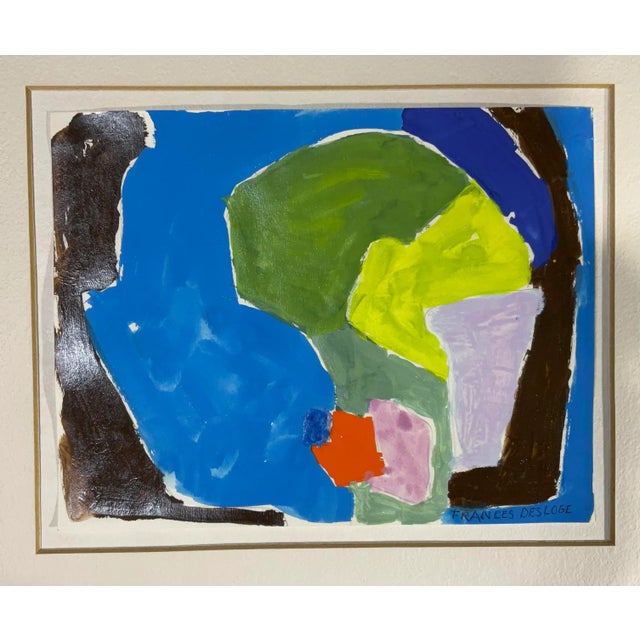 1970s Small Abstract Watercolour Painting by Frances Desloge For Sale - Image 5 of 10