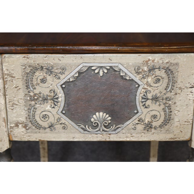 Pair 1970's Distressed Painted Venetian Style End Tables For Sale - Image 9 of 14