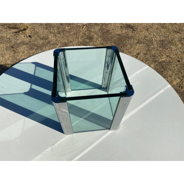 Vintage Mid Century Modern Leon Rosen for Pace Collection Chrome Glass Coffee Table Unmarked For Sale - Image 12 of 18