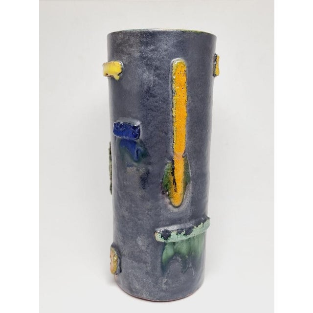 Ceramic Ceramic Vase with Geometric Decoration, 1960s For Sale - Image 7 of 14