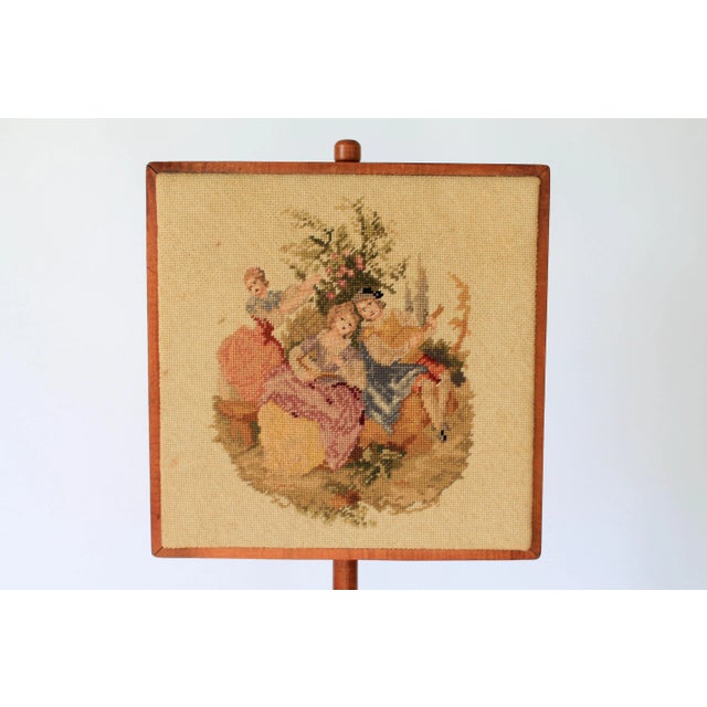 Victorian Victorian Needlepoint Pole/Fire Screen For Sale - Image 3 of 10