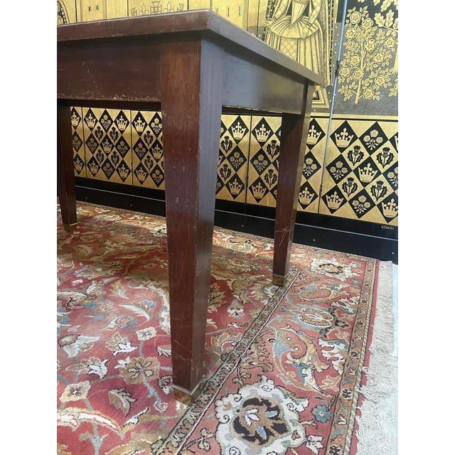 Wood Directoire Style Mahogany Farmhouse Table For Sale - Image 7 of 9