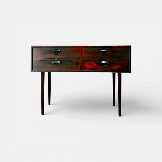One-of-a-kind sideboard with drawers by fm feldballe, denmark, 1960s artistic danish modern sideboard with expressive...