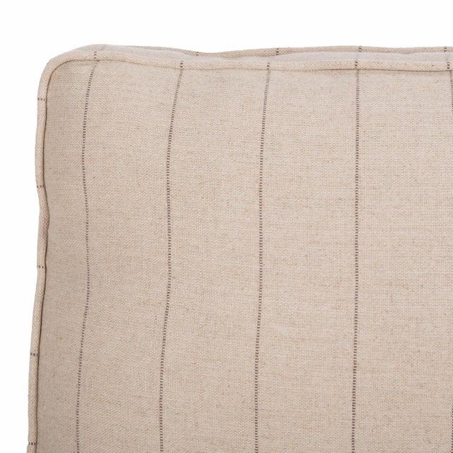 Wood Slipper Chair in Flax Beige & Espresso For Sale - Image 7 of 10