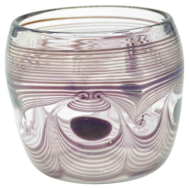 1980s Vintage Engraved Art Glass Vase, Italy, 1987 For Sale - Image 5 of 5