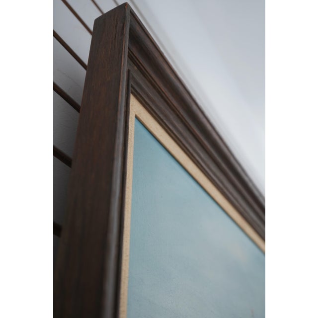 Brown Vintage Tall Sailing Ships Oil Painting on Canvas of Chesapeake Bay Signed For Sale - Image 8 of 12