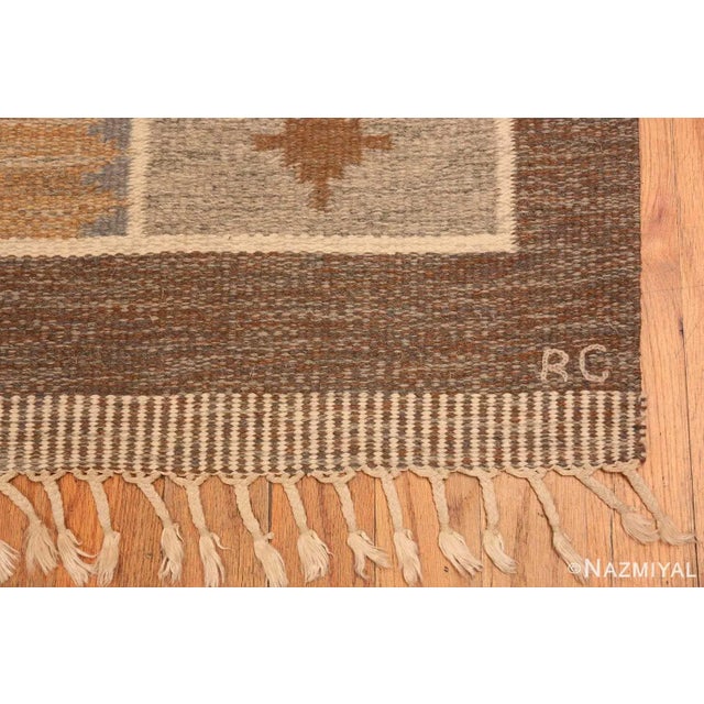 Nazmiyal Collection Vintage Scandinavian Rakel Callander Swedish Kilim Rug For Sale - Image 4 of 9