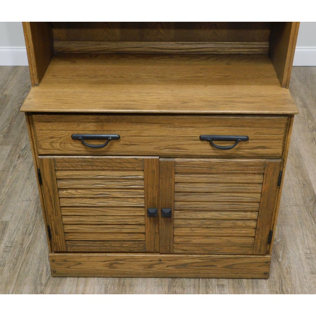 Brandt Ranch Oak Bookcase Top Louvered Door Storage Cabinet Chairish