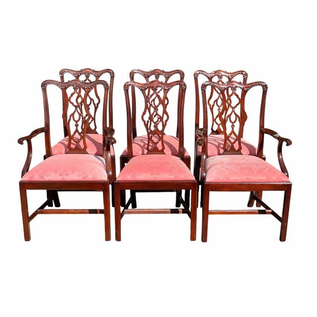 Bay Colony Antiques is please to offer for sale this wonderful set of 6 Mahogany Henkel Harris dining chairs. Henkel...