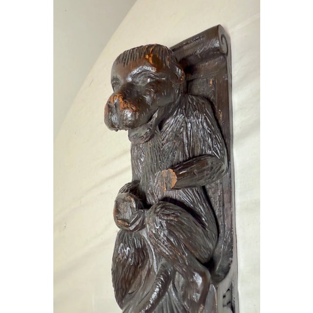 Large Antique 1800's Figural Monkey Sculpture Architectural Salvage Wall Statue For Sale - Image 15 of 15