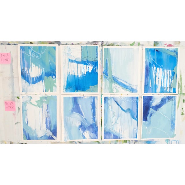 Coastal Waterfall 8 — Contemporary Blue Abstract Fine Art Study For Sale - Image 3 of 4