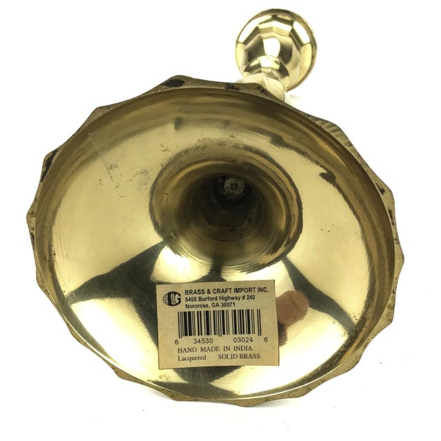 Brass Solid Brass Single Candle Holder India For Sale - Image 8 of 10