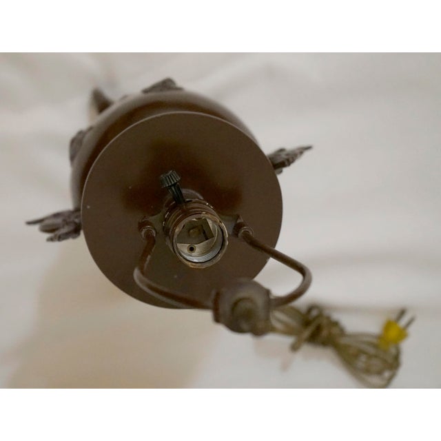Vintage Patinated Brass Meiji Style Elephant and Dragon Lamp For Sale - Image 9 of 13