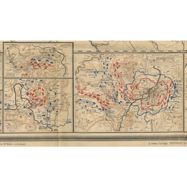 Late 19th Century Franco-Prussian War Campaign Map of France and Germany, 1871 For Sale - Image 5 of 14