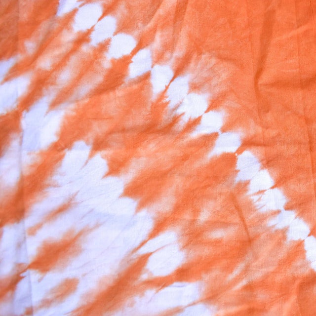 Early 20th Century Yoruba Tie Dyed Orange Textile Nigeria 24.5x22.5 inch For Sale - Image 4 of 6
