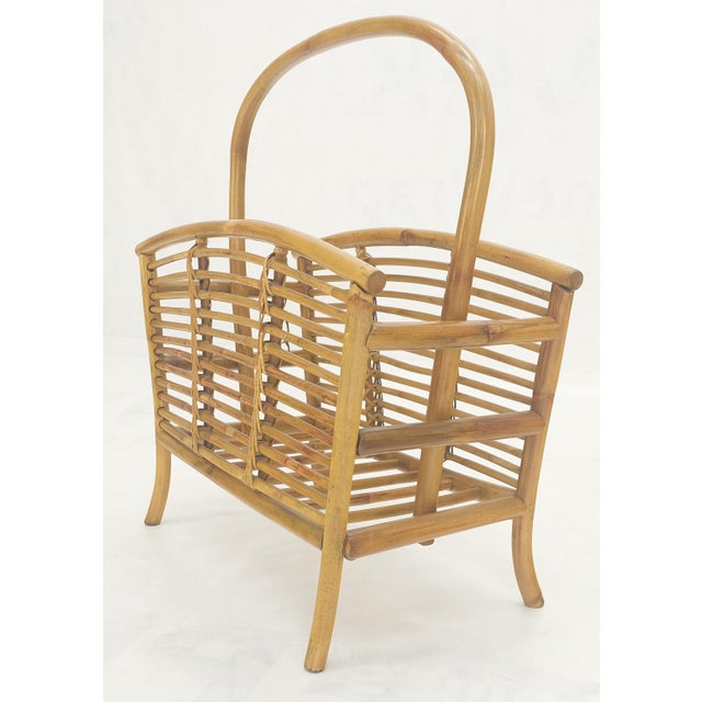 Rattan Bamboo Mid Century Modern c1960s Magazine Rack Super Clean For Sale - Image 11 of 11