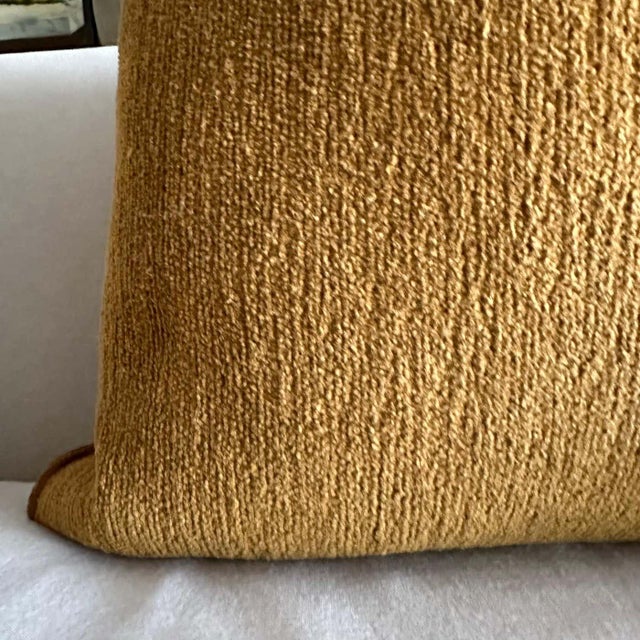French Cotton Chenille Pillow With Down Insert For Sale - Image 4 of 7