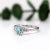 Blue Afghan Tourmaline Ring with Earth Mined Diamond in Solid 14k Gold Oval 5.5x4mm For Sale - Image 4 of 8