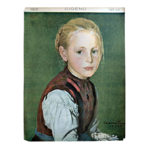 Original 1905 Jugend Magazine Cover No. 40 by Walter Thor – Bauernmädchen in Tracht – German Art Nouveau (Jugendstil) Print