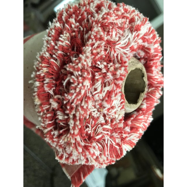 2010s 6 Yards Brunschwich and Fils Woven Cotton Fabric. Reversible. Dominant Red on One Side or Dominant White on Other Side. French Floral Design. For Sale - Image 5 of 6