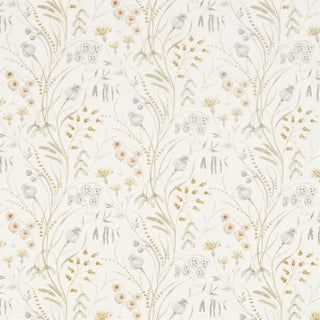 Sanderson Summer Harvest Fabric in Silver/Corn For Sale