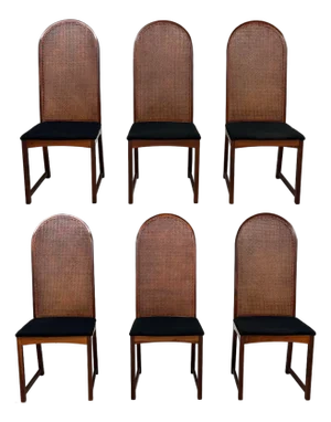 1950s Walnut Dining Chairs by Milo Baughman- Set of 6