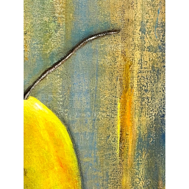 Contemporary Late 20th Century “Golden Pears” Abstract Still Life Painting, 24” For Sale - Image 3 of 9